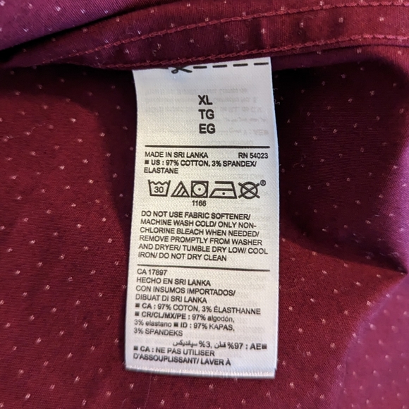 Old Navy - Non Iron Polka Dot Button Down Dress Shirt - Men's XL - Picture 3 of 3